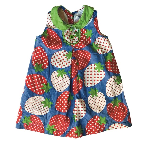Baby Boden Other - Baby Boden Sleeveless Strawberry Dress with Peter Pan Collar